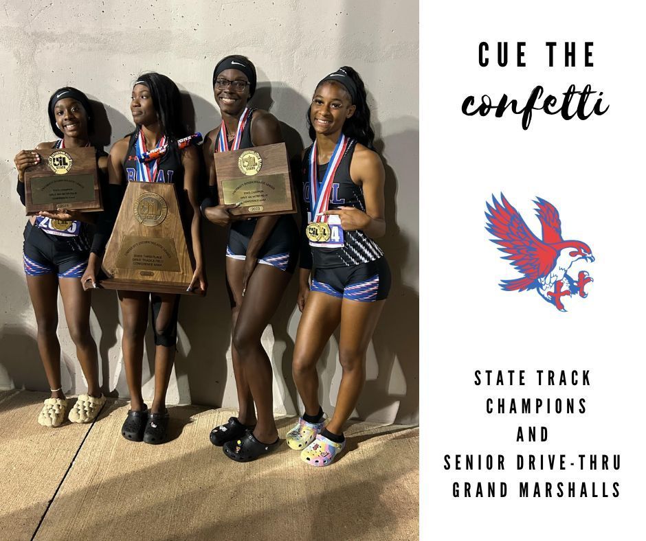 Falcon State Track Meet Champions and Senior Drive-Thru Grand Marshalls
