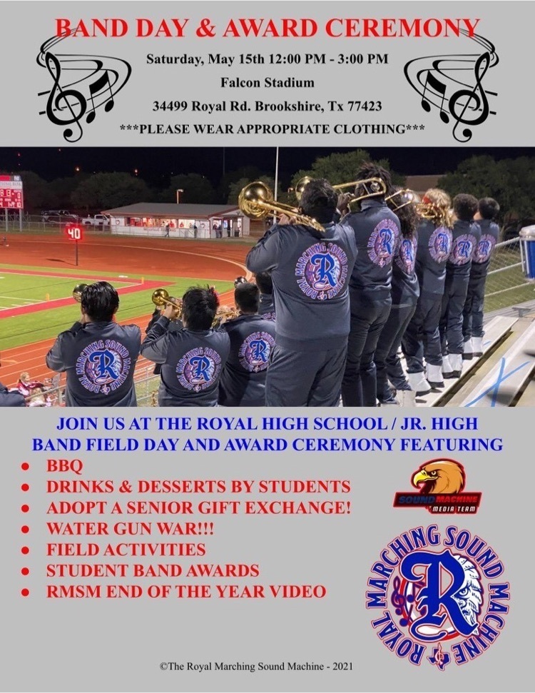 20202021 Band Day and Award Ceremony Royal ISD Administration
