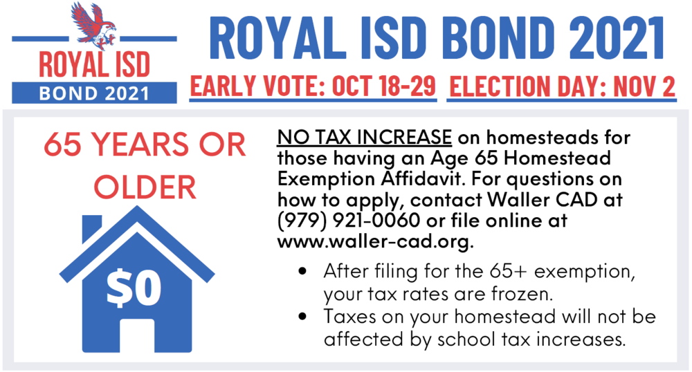 Tax Exemptions for Those 65 and Over Royal ISD Administration