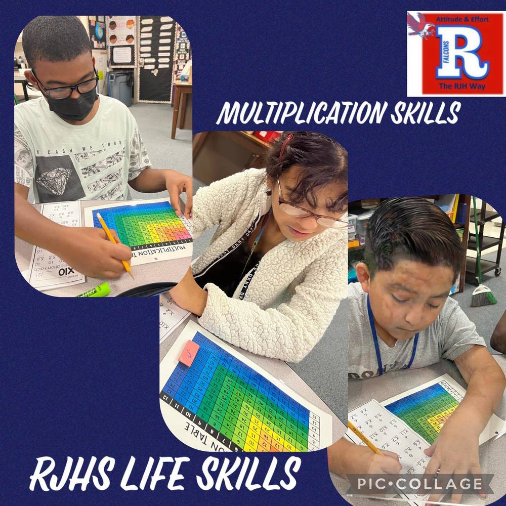 RJHS Life Skills Students Learn Multiplication Skills