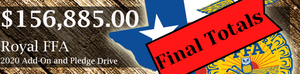 2020 Royal FFA Livestock & Horticulture Project Pledge Drive Final Totals and Details Regarding Check Distribution