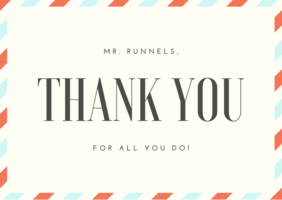 Hooray for Mr. Runnels! 