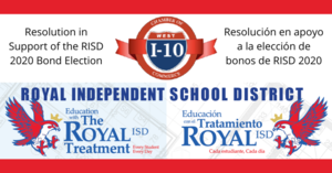 Resolution by The West I-10 Chamber of Commerce in Support of The Royal 2020 Bond Election
