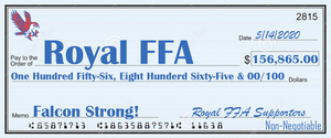 2020 Royal FFA Livestock & Horticulture Pledge Drive Check Distribution