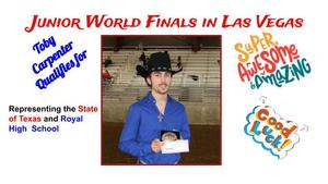 Toby C. headed to Junior World Finals!!