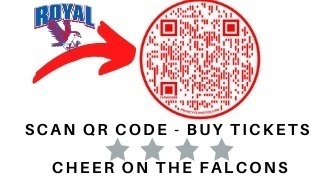Cheer on our Falcon athletes tonight! RHS volleyball @ Navasota; RJH Football (8th at Royal, 7th @ El Campo). Visit https://www.royal-isd.net/page/athletics or scan the QR code to buy your tickets online! (No tickets will be available at the gate.) Let's go, Falcons!