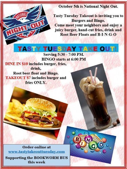 Tasty Tuesday Takeout - see flyer for details!