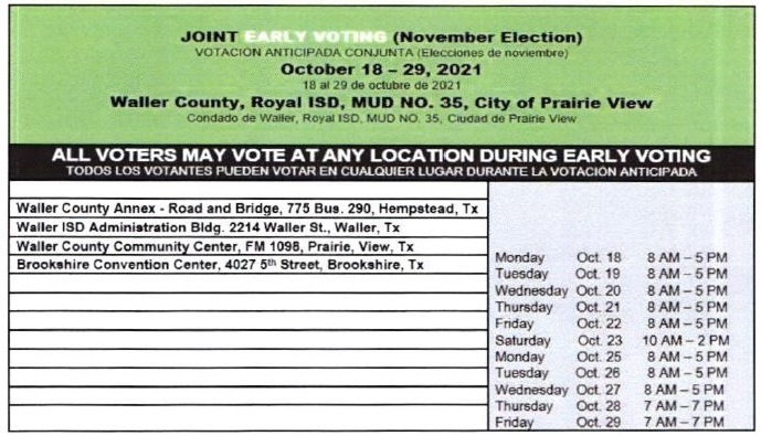 Superintendent Rick Kershner made his voice heard! Early voting ends on Friday, October 29 and Election Day is Tuesday, November 2. Get the FACTS, make your CHOICE, and VOTE! Visit https://bit.ly/3GnKgAr for factual Bond 2021 information. Proposed projects: https://5il.co/10yuc