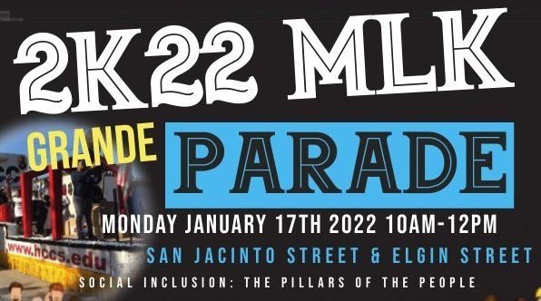 Cheer on the Royal Sound Machine at the 44th Annual Houston MLK Jr. Parade. The parade will begin at 10AM on January 17 in downtown Houston. Visit https://www.mlkgrandeparade.org/ for details.