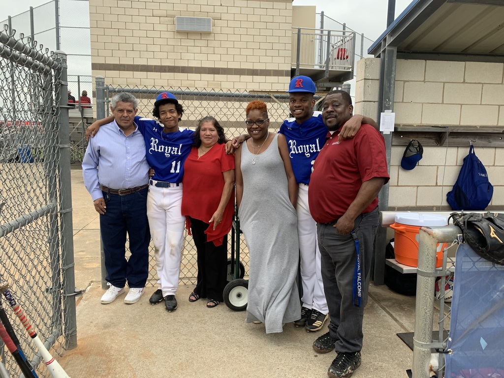 Congratulations to our Falcon senior baseball players! They were honored at a recent game. We wish them the best of luck as they tackle their next adventure!  Pictured: Gary Miller III and Isaiah Gaona with their parents.