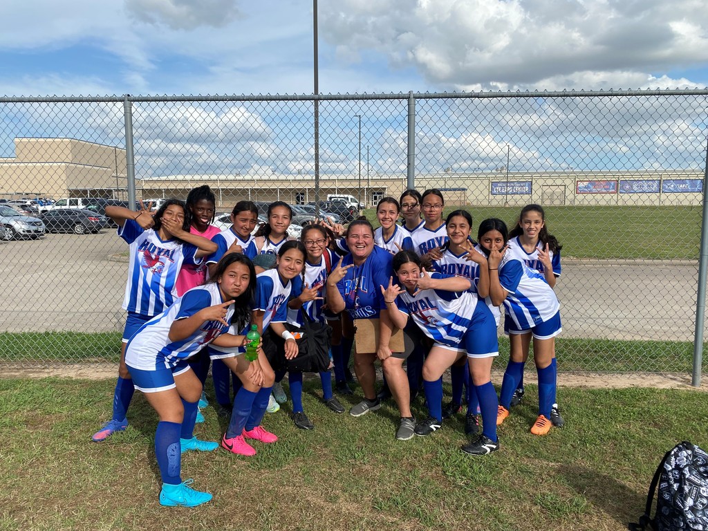 Congratulations, RJH Falcons! The seventh grade girls outscored Waller 3-1. Seventh grader Hailey Gonzales scored 2 goals, with one being a penalty kick.  6th grader Brittney Wood scored 1 point. Eighth grade lost 1-7, with one goal scored by Carson Rowe. Coach Rojas is so proud of all the Lady Falcons and their hard work!