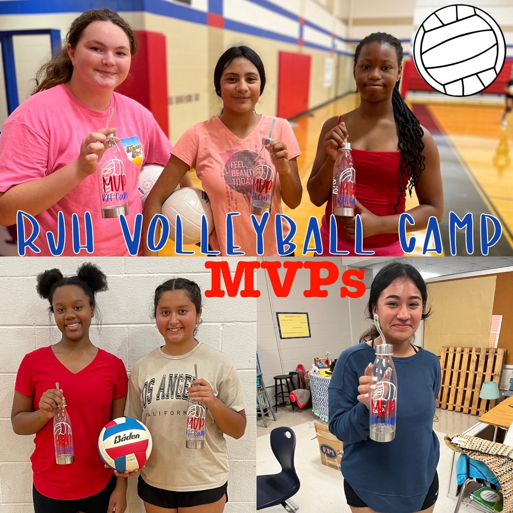 The RJH volleyball team is ready for victory! RJH held a skills camp for the athletes in late July. Congratulations to our camp MVPs!
