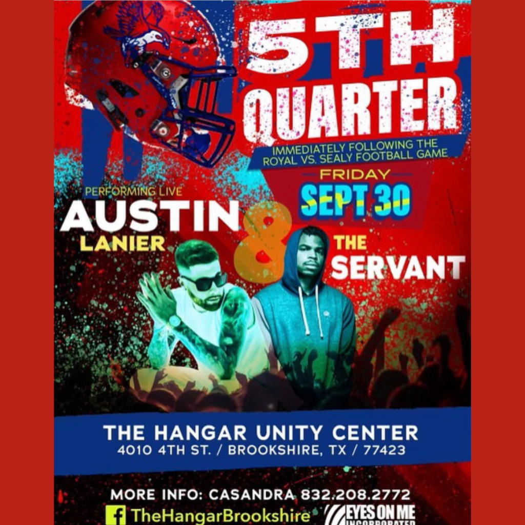 Community Event: 5th Quarter following the Royal vs. Sealy football game on Friday, September 30.