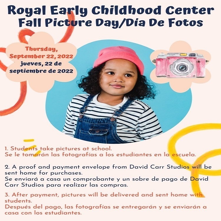 This week Royal Early Childhood Center Students will take Fall Individual Pictures! Please read the flyer for more details! 📸😄❤️💙 #SuccessStartsHereAtRECC