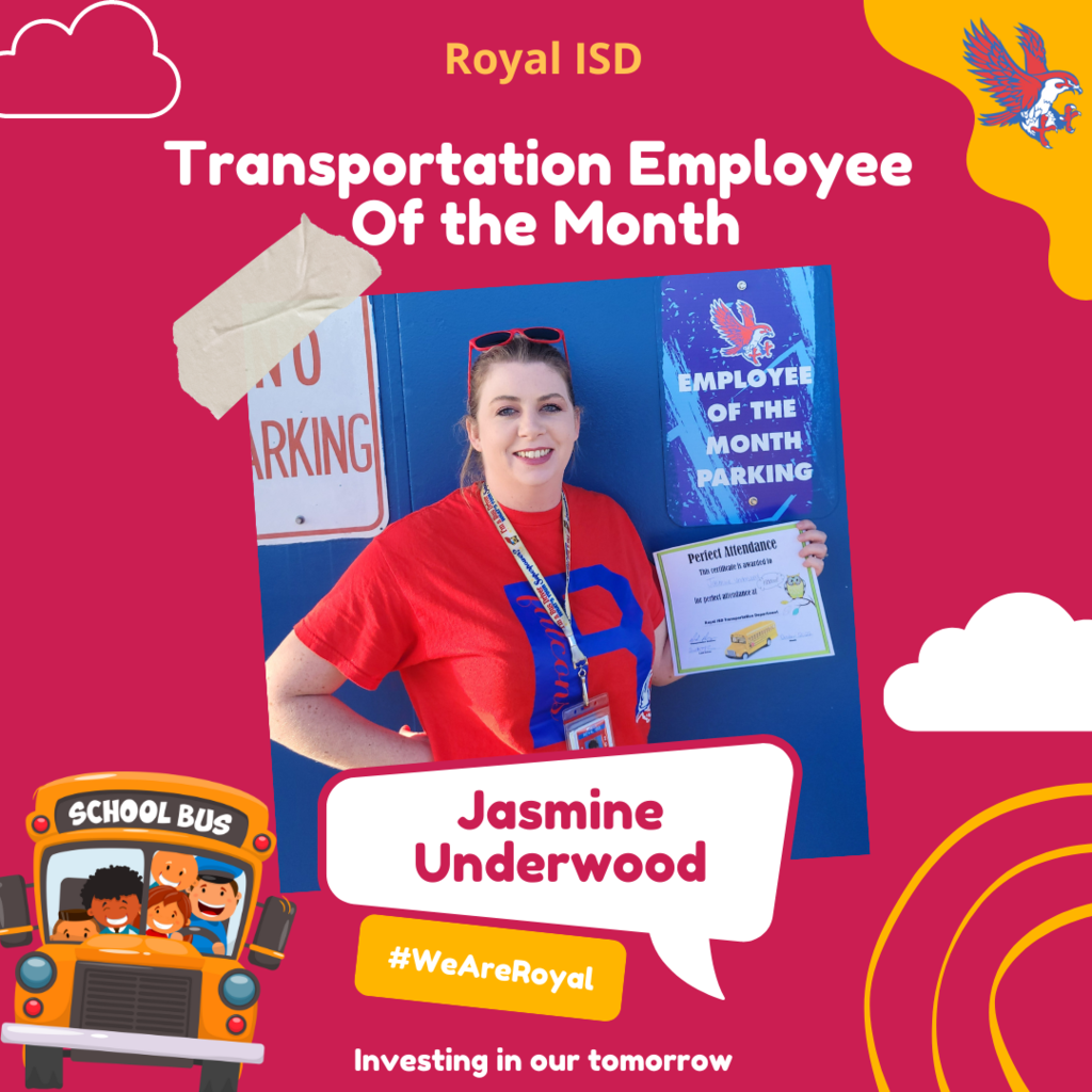 Congratulations to Jasmine Underwood, the Royal Transportation employee of the month for October 2022! 