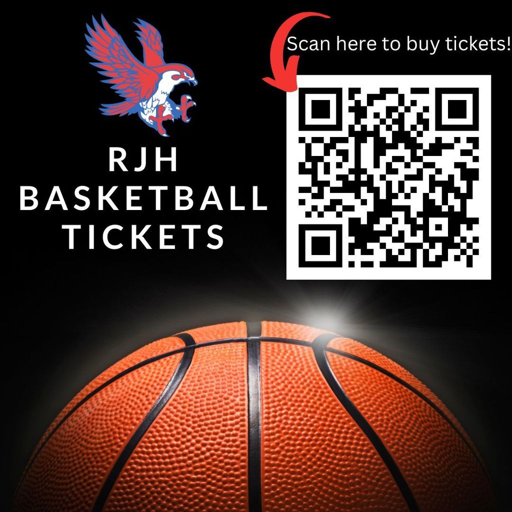 Planning to cheer on the RJH Girls' Basketball team at the Stafford game on 1/23? Visit https://gofan.co/app/school/TX75921 or scan the QR code to buy tickets! 