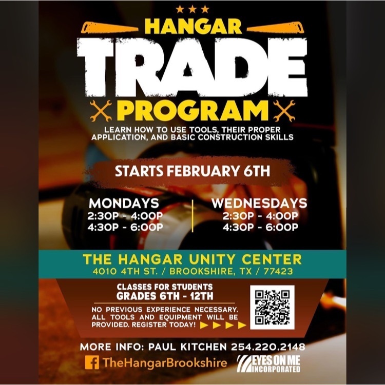 Great opportunity for our Falcons! Check out the The Hangar Trade Program! The next session starts February 6!