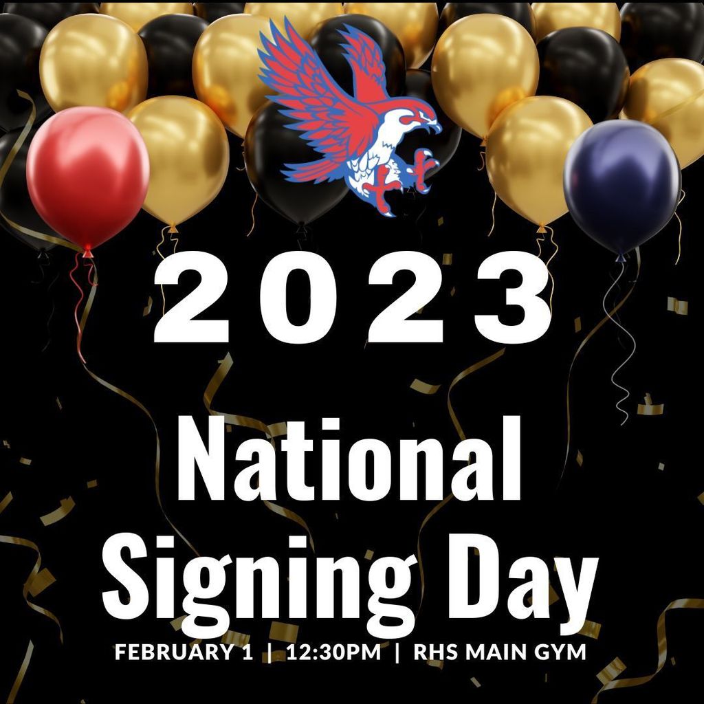 Please Join us TOMORROW for Royal Falcons Signing Day! Details: Wednesday, February 1 at 12:30 PM at the Royal High School Main Gym! 