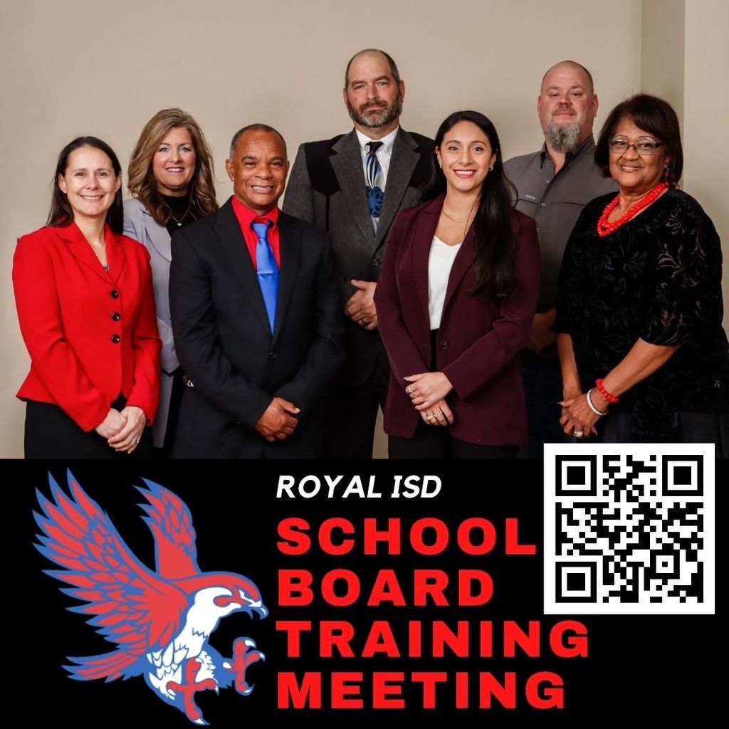 Do you want to become involved and learn about the Royal ISD School Board? Join the Trustees on February 16 at 6pm in the Royal Administration Building as they complete a Board Training Meeting. The agenda and public comments signup link are available at https://5il.co/1p9wm. 