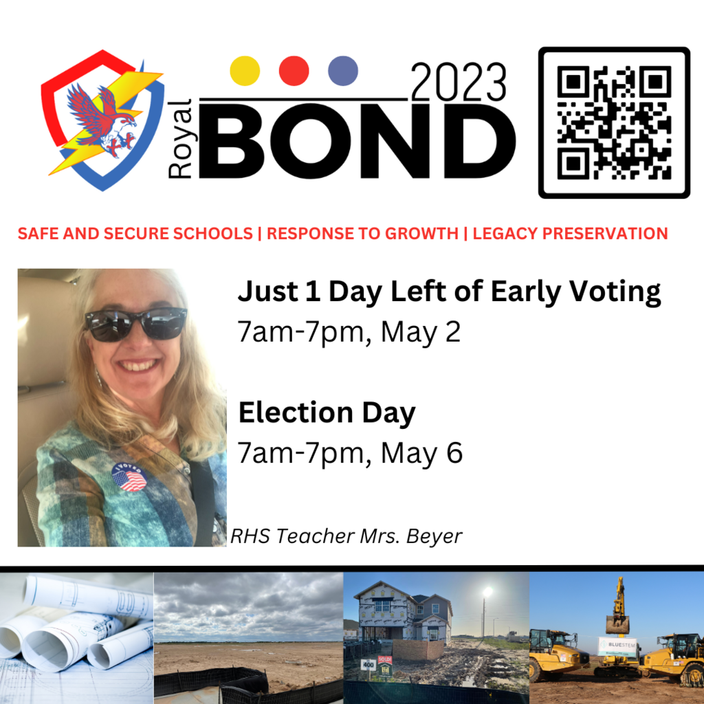 Last day of early voting! Get the facts about Royal Bond 2023 and head to the polls. Your vote is your voice! 