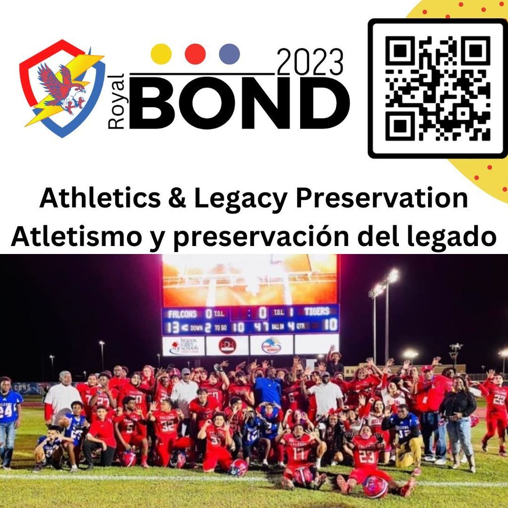 Royal Bond 2023 has projects proposed that will impact our Falcon athletes. Visit https://youtu.be/tL2IwTTP21M for a video of Royal Athletic Director Damion Hopkins describing the proposed athletic facility projects. Early voting ends today. Skip the lines and vote early!