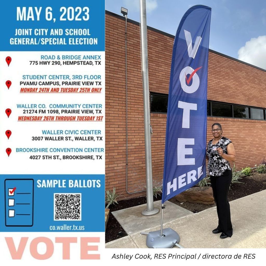 Election Day is Saturday, May 5 (7am - 7pm). Get the facts on Royal Bond 2023 at https://www.royal-isd.net/page/royal-isd-bond and cast your vote if you have not already done so! Thank you to all who have already made their voices heard. Your vote is your voice! 