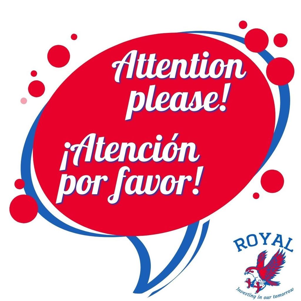 Attention Falcon Parents & Guardians! On Friday, August 11, the entire Royal ISD team will gather for their annual convocation event from 8am - 12pm.  All calls and emails will be returned following the event. Thank you for your patience and understanding. Go Falcons! #WeAreRoyal