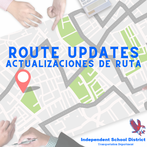 Greetings Falcons!   Routes 56 and 66 will combine today for all schools.  Students will be placed on 66, and there will potentially be a delay. Thank you in advance for your patience and understanding.  Royal ISD