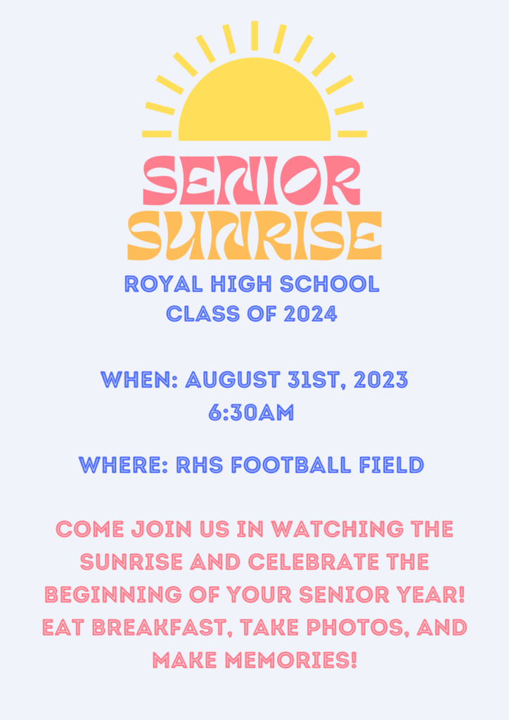 Attention Class of 2024: The first senior sunrise is tomorrow at 6:30am at Falcon Stadium. Enjoy breakfast while you make memories with your classmates! Thank you to our community partners for making this event possible! If you post pictures, please use #FalconSeniorSunrise2024