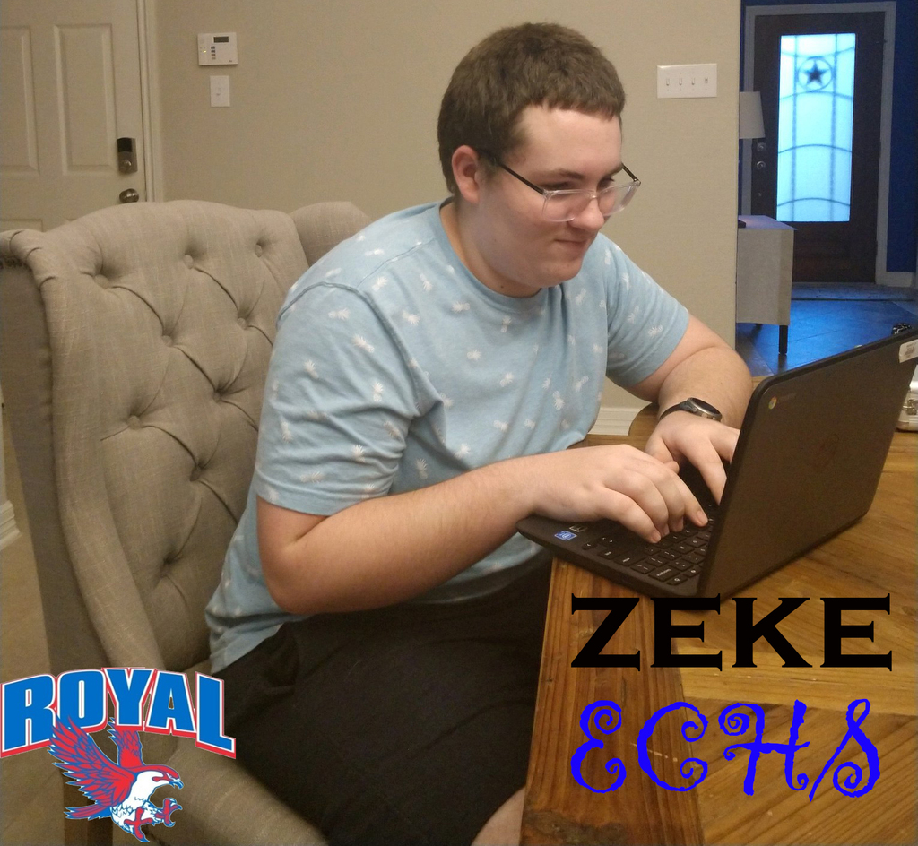 Check out ECHS student Zeke learning@home! 