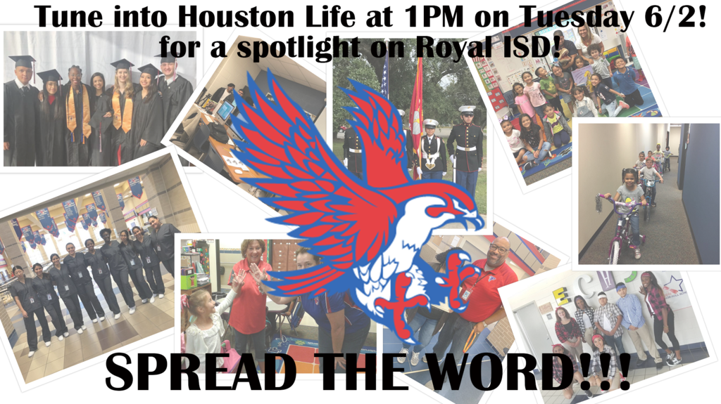 KPRC's Houston Life (https://bit.ly/GoPublicGoRoyal) will spotlight RISD at 1PM tomorrow (6/2)! Go Public Gulf Coast has partnered with KPRC to promote area public schools, and Royal ISD will be featured on 6/2. Check out the prior RISD spotlight: https://bit.ly/RISD_GoPublic
